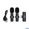 Picture of ScHitec K9 Type-C Çift Kablosuz Wireless HD Yaka Mikrofonu Siyah - copy
