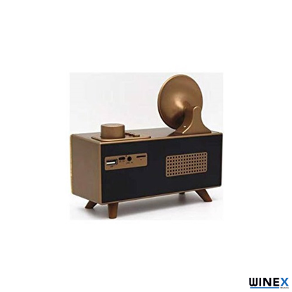 Picture of Winex Çift Hoparlörlü Gramafon Speaker Bluetooth Hoparlör Fm Radyo+Sd Kart+UsbA+3.5mm Aux Girişli