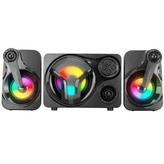 Picture of Mikado MD-BT28 5W+3Wx2 BT/TF Card/USB/FM Radyolu Siyah LED Işıklı Hoparlör - copy