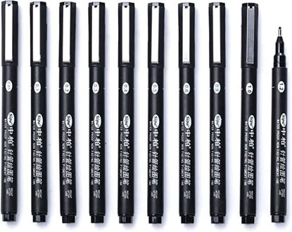Picture of Black Micro-Pen Fineliner,Fineliner Pen Set 10,Ink Pens Black Drawing Pens Pigment Liner Pens for Bullet Journal Sketching Drawing Drafting Office Documents Comic Manga Scrapbooking and School Using