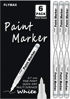 Picture of White Paint Pen, 6 Pack 0.7mm Acrylic White Permanent Marker White Paint Pens for Wood Rock Plastic Leather Glass Stone Metal Canvas Ceramic Marker Extra Very Fine Point Opaque Ink - copy